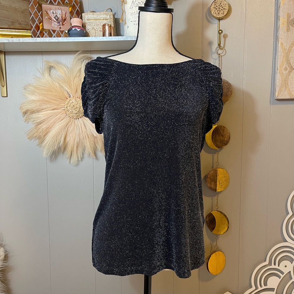 Tommy Hilfiger black sparkle top. Sz s